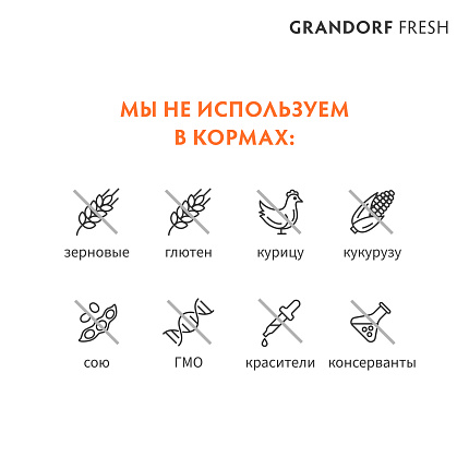 GRANDORF Fresh Adult MEDIUM & MAXI Salmon & Sweet Potato (Свежее филе лосося с бататом для собак средних и крупных пород) 10 кг